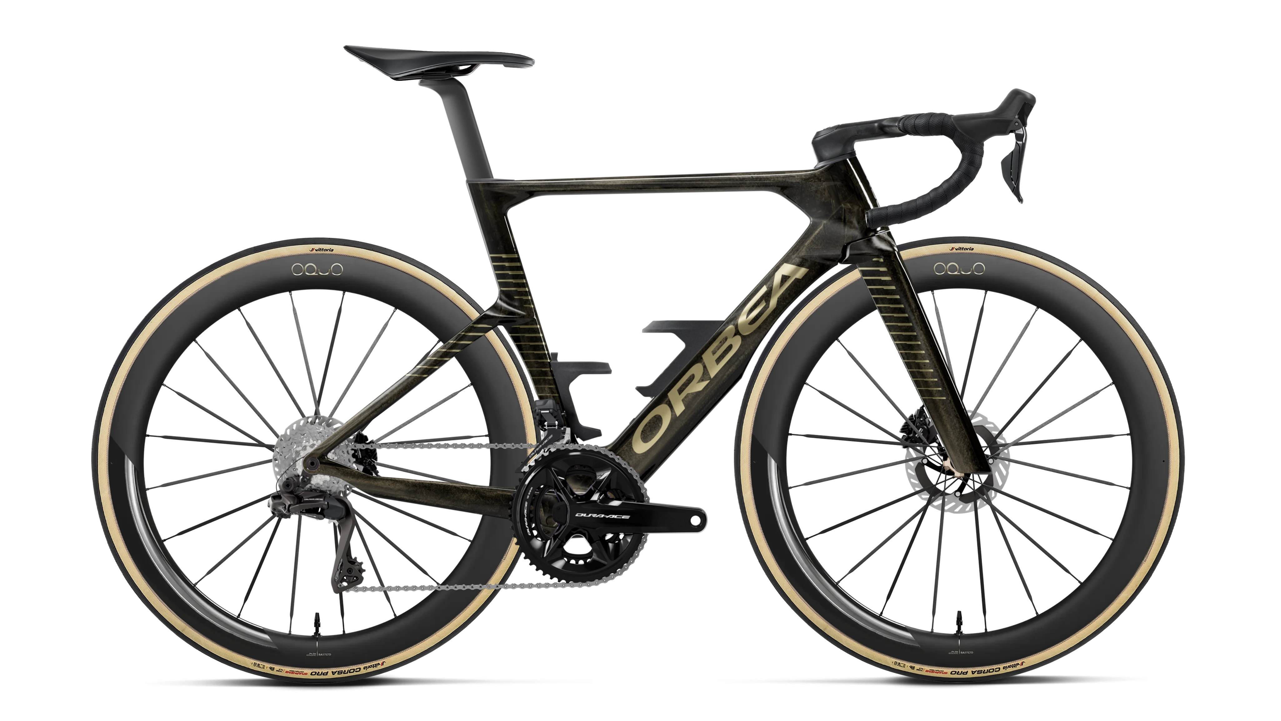Orbea Orca Aero M10i LTD PWR in Magic Gold (Gloss) / Carbon Raw (Matt), Seitenansicht