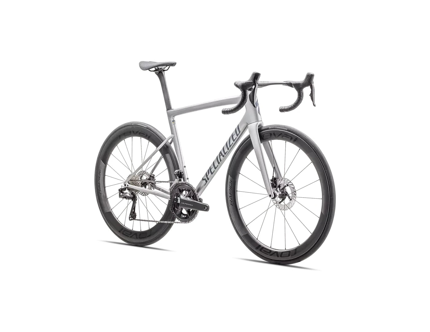Specialized TARMAC SL8 PRO DI2 Gloss Liquid Silver / Satin Blue Pearl Over Black Liquid Metal 54
