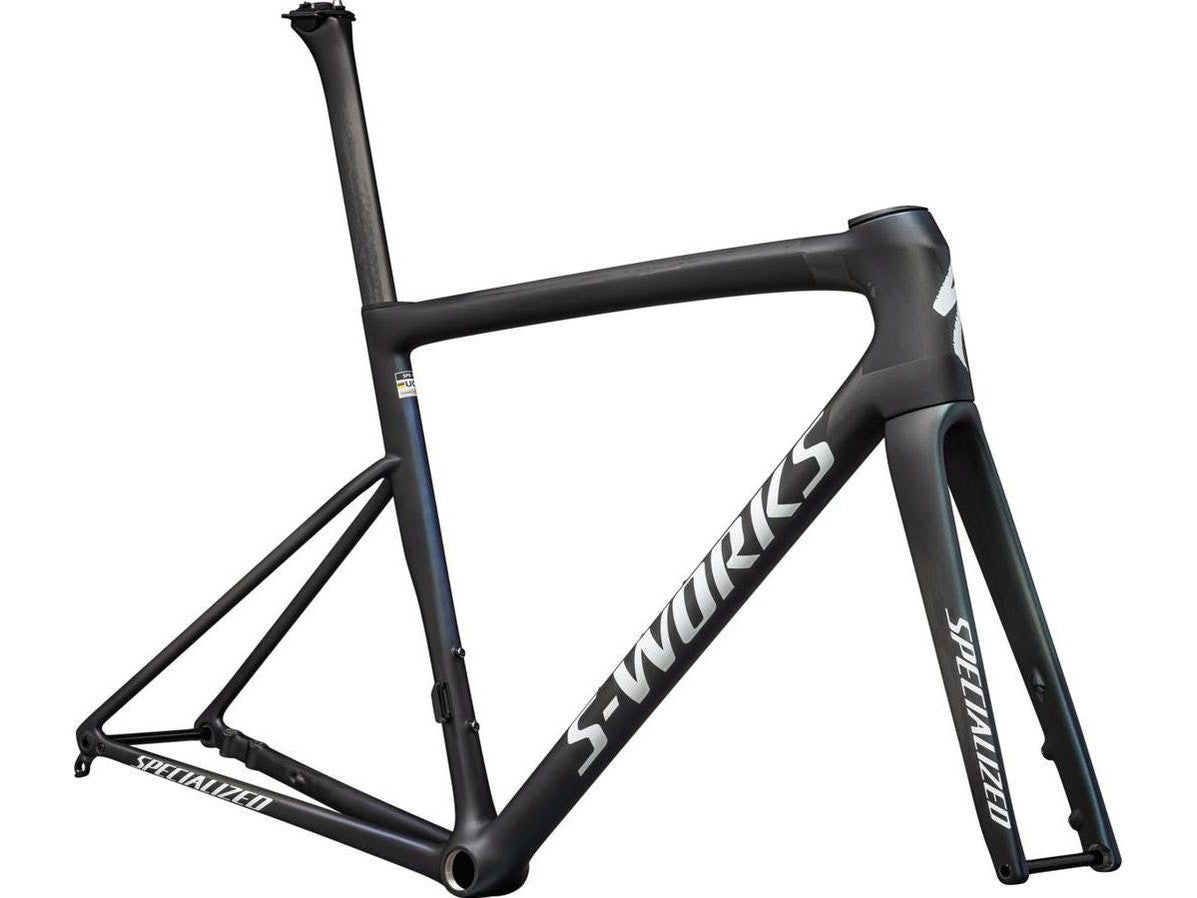 S-Works Tarmac SL8 Frameset (Satin Carbon Viavi Cynan Blue Viavi Silver Blue Pearl Edge Fade Gloss Metallic White Silver)